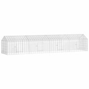Vidaxl konijnenkooi zilver 400 x 78 x 78 cm gegalvaniseerd staal - afbeelding 1