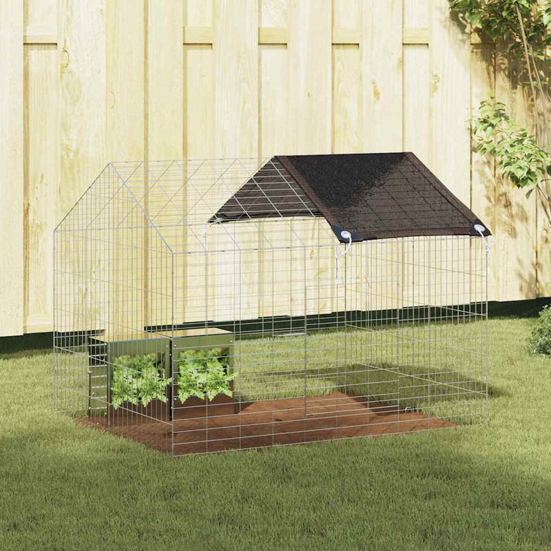 Vidaxl konijnenkooi zilver 400 x 78 x 78 cm gegalvaniseerd staal