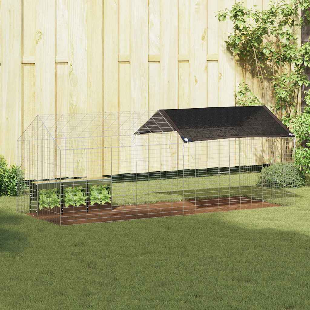 Vidaxl konijnenkooi zilver 200 x 78 x 78 cm gegalvaniseerd staal