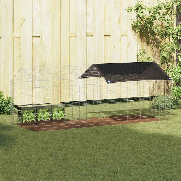 Vidaxl konijnenkooi zilver 200 x 78 x 78 cm gegalvaniseerd staal