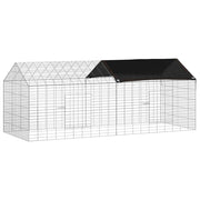 Vidaxl konijnenkooi zilver 200 x 78 x 78 cm gegalvaniseerd staal - afbeelding 2