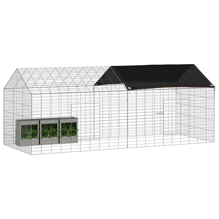 Vidaxl konijnenkooi zilver 200 x 78 x 78 cm gegalvaniseerd staal