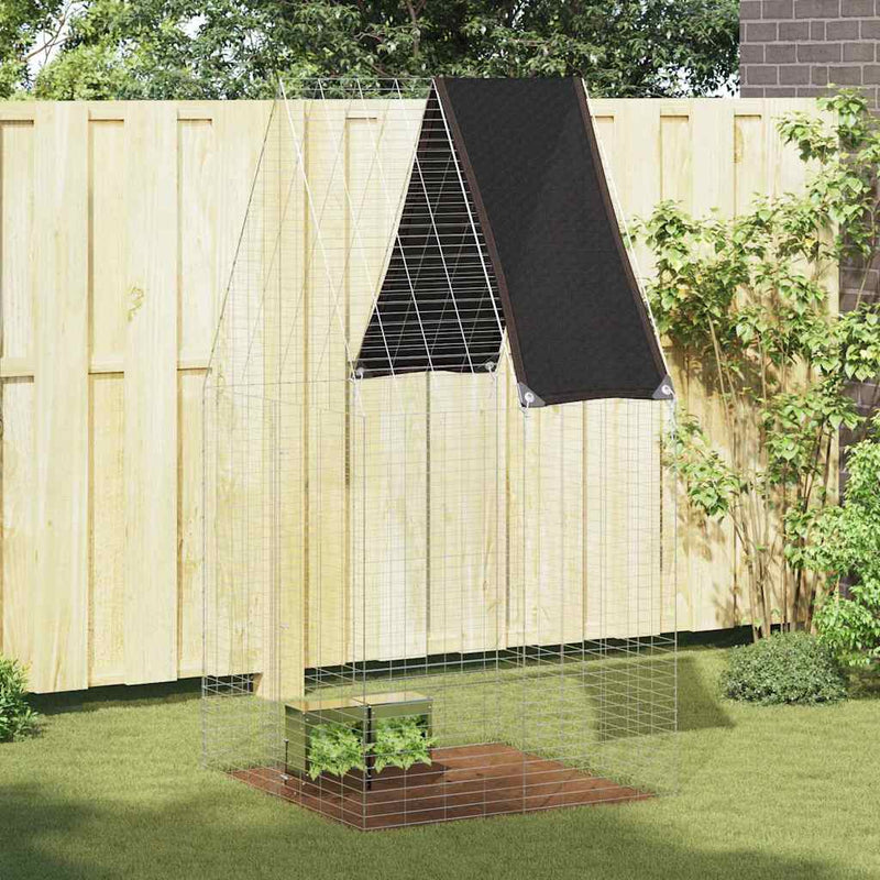 Vidaxl konijnenkooi zilver 100 x 100 x 210 cm gegalvaniseerd staal