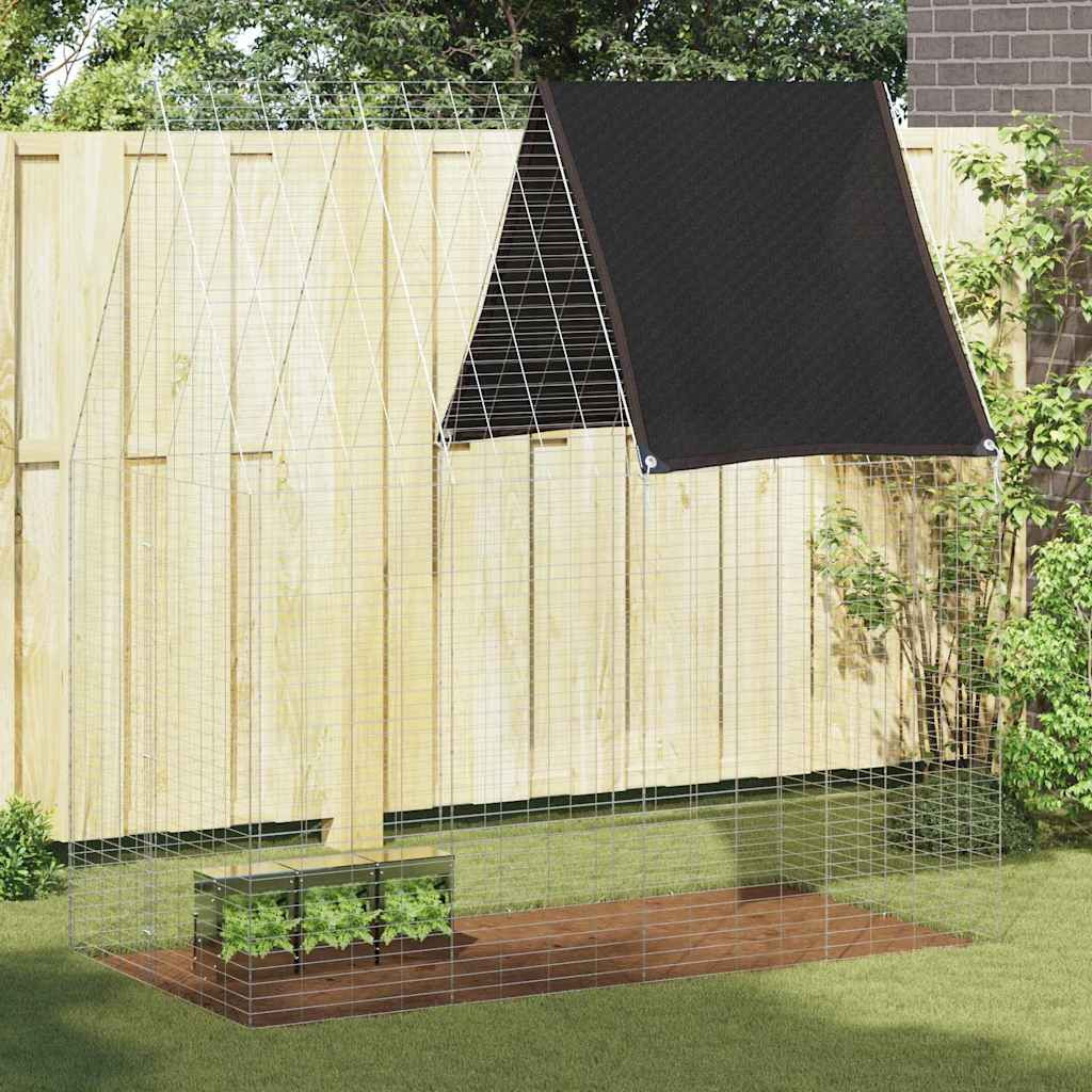 Vidaxl konijnenkooi zilver 200 x 100 x 210 cm gegalvaniseerd staal