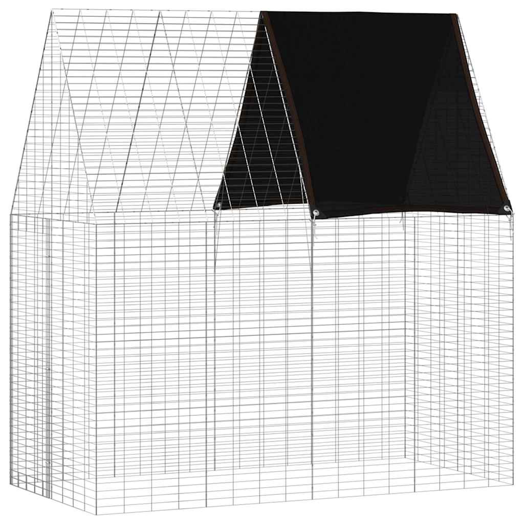Vidaxl konijnenkooi zilver 200 x 100 x 210 cm gegalvaniseerd staal
