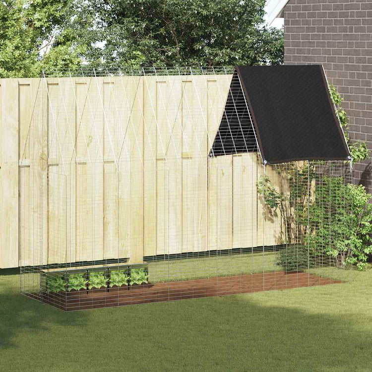 Vidaxl konijnenkooi zilver 300 x 100 x 210 cm gegalvaniseerd staal