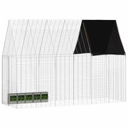Vidaxl konijnenkooi zilver 300 x 100 x 210 cm gegalvaniseerd staal - afbeelding 3