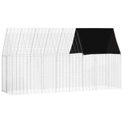 Vidaxl konijnenkooi zilver 400 x 100 x 210 cm gegalvaniseerd staal - afbeelding 2