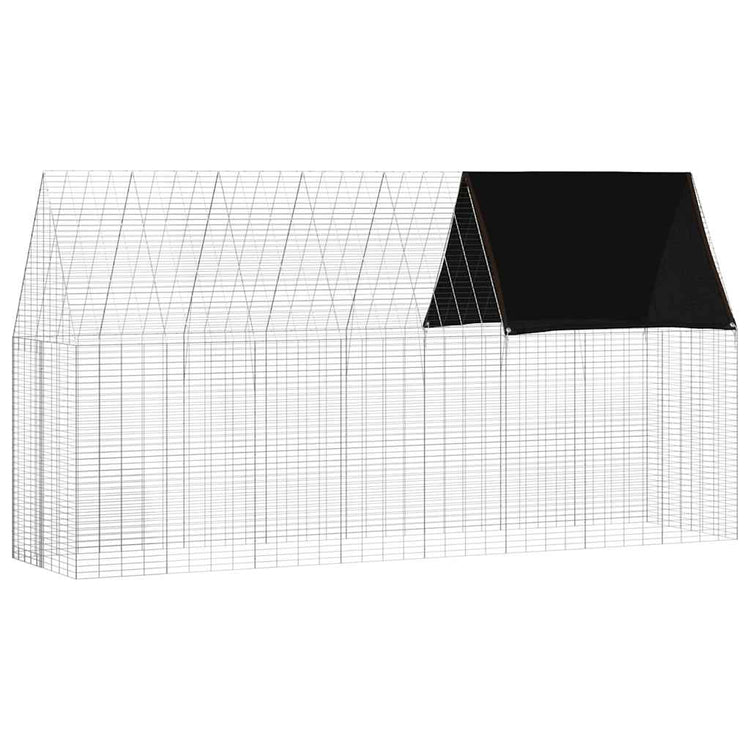 Vidaxl konijnenkooi zilver 400 x 100 x 210 cm gegalvaniseerd staal