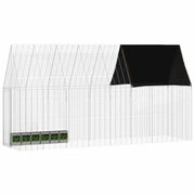 Vidaxl konijnenkooi zilver 400 x 100 x 210 cm gegalvaniseerd staal - afbeelding 3