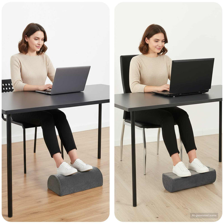 Vidaxl voetensteun kussen 42 x 18 x 13 cm stevig pu schuim grijs