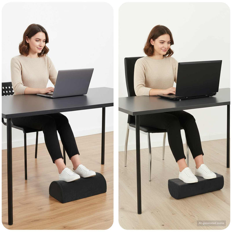 Vidaxl voetensteun kussen 42 x 18 x 13 cm stevig pu schuim zwart