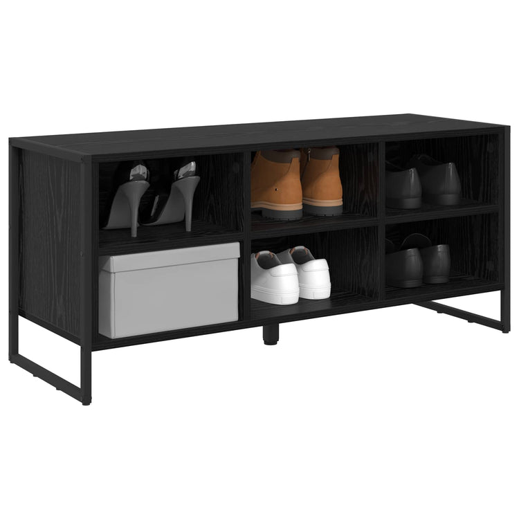Vidaxl schoenenkast 100 x 35 x 44 cm bewerkt hout zwart eiken