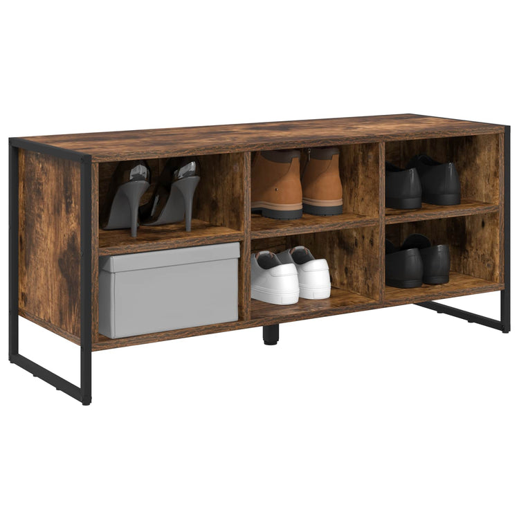 Vidaxl schoenenkast 100 x 35 x 44 cm bewerkt hout rook eik