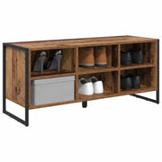 Vidaxl schoenenkast 100 x 35 x 44 cm bewerkt hout oud hout - afbeelding 3