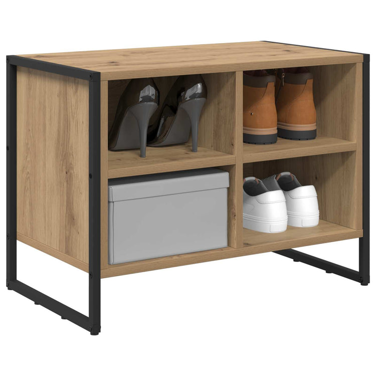 Vidaxl schoenenkast 60 x 35 x 44 cm bewerkt hout ambachtelijk eiken