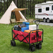 Vidaxl opvouwbare boodschappentrolley 89 x 63 x 96 cm rood 200 kg - afbeelding 1