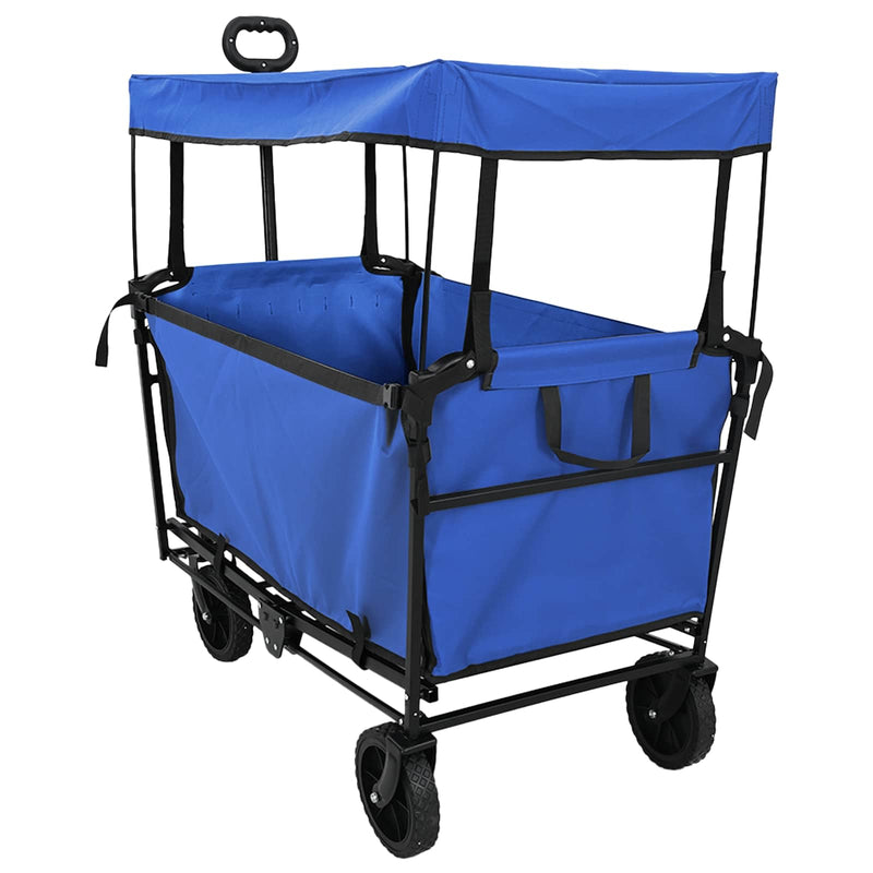 Vidaxl vouwbare handtrolley zwart 105 x 56.5 x 116 cm oxford stof