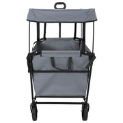 Vidaxl vouwbare winkelwagentje met remmen grijs 105 x 56,5 x 116 cm - afbeelding 3