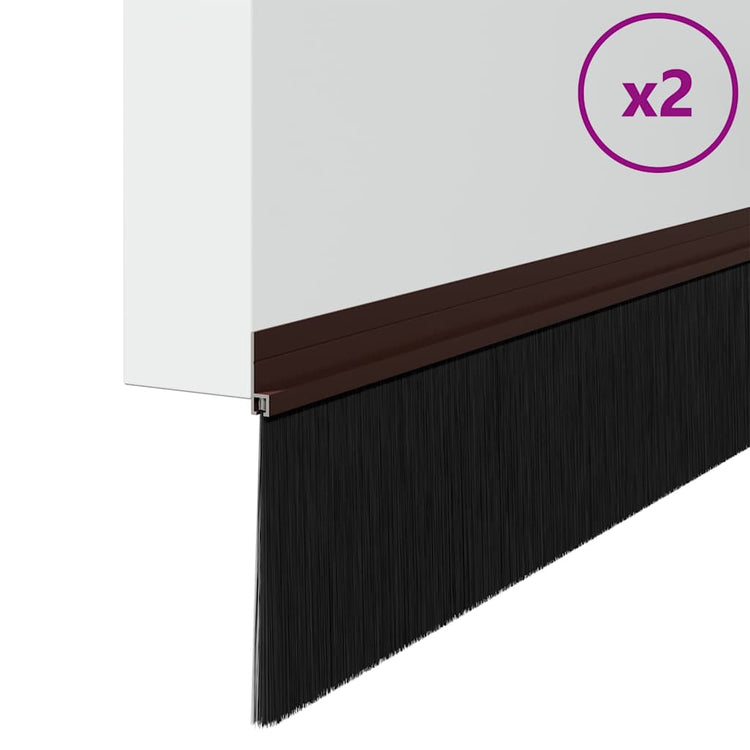 Vidaxl zelfklevende deurborstels 2 st bruin 100 cm aluminium legering