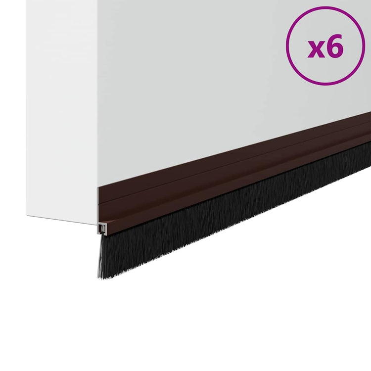 Vidaxl zelfklevende deurborstels 6 st bruin 100 cm aluminium legering