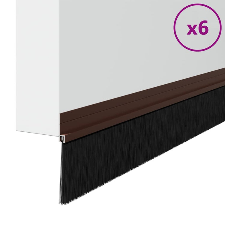 Vidaxl zelfklevende deurborstels 6 st bruin 100 cm aluminium legering
