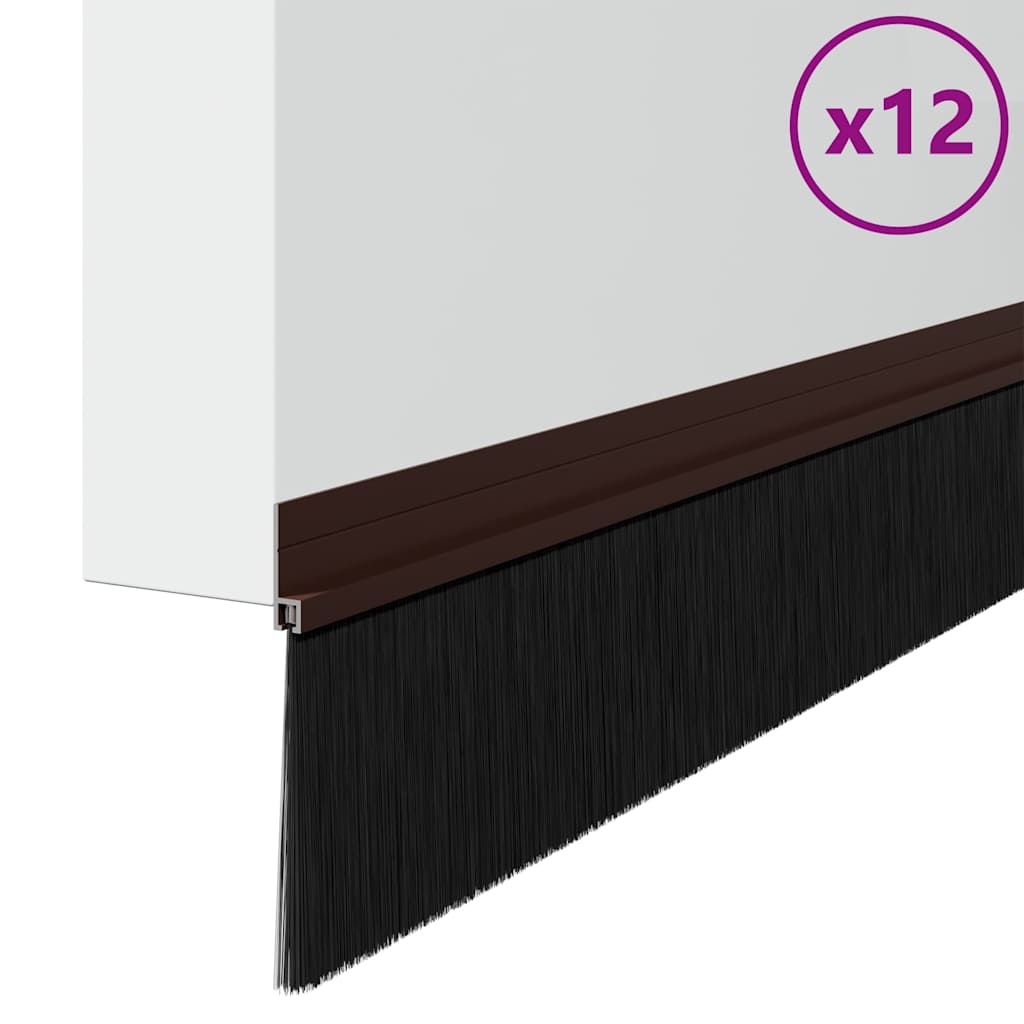 Vidaxl zelfklevende deurborstels 12 pcs bruin 100 cm
