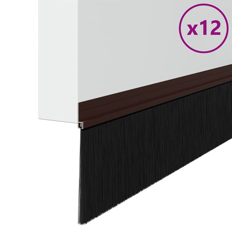 Vidaxl zelfklevende deurborstels 12 pcs bruin 100 cm