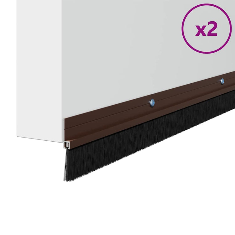 Vidaxl schroefbare deurborstelafsluitingen 2 st bruin 100 cm