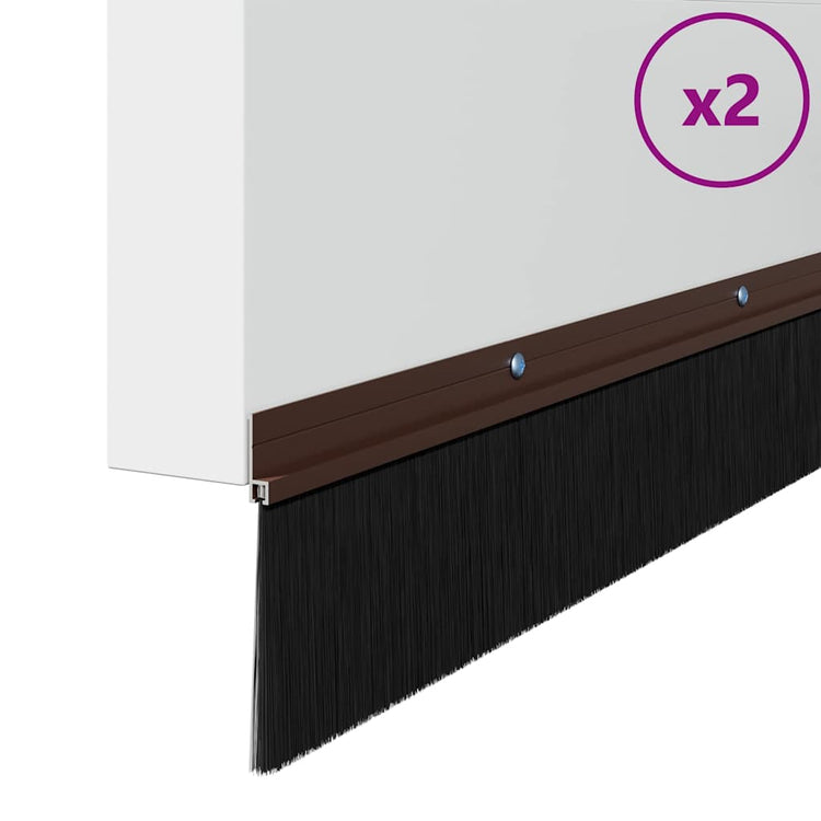 Vidaxl schroefbare deurborstelafsluitingen 2 pcs bruin 100 cm