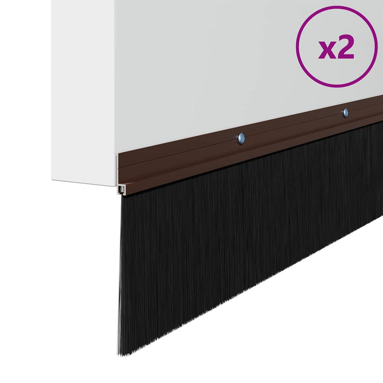 Vidaxl schroefbare deurborstelafsluitingen 2 pcs bruin 100 cm