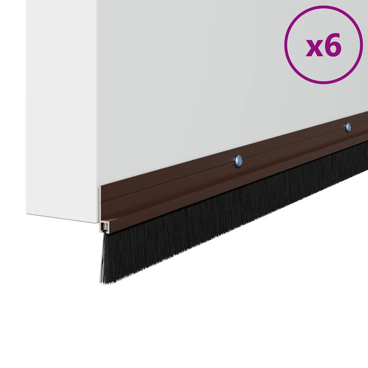 Vidaxl schroefbare deurborstelafsluitingen 6 pcs bruin 100 cm