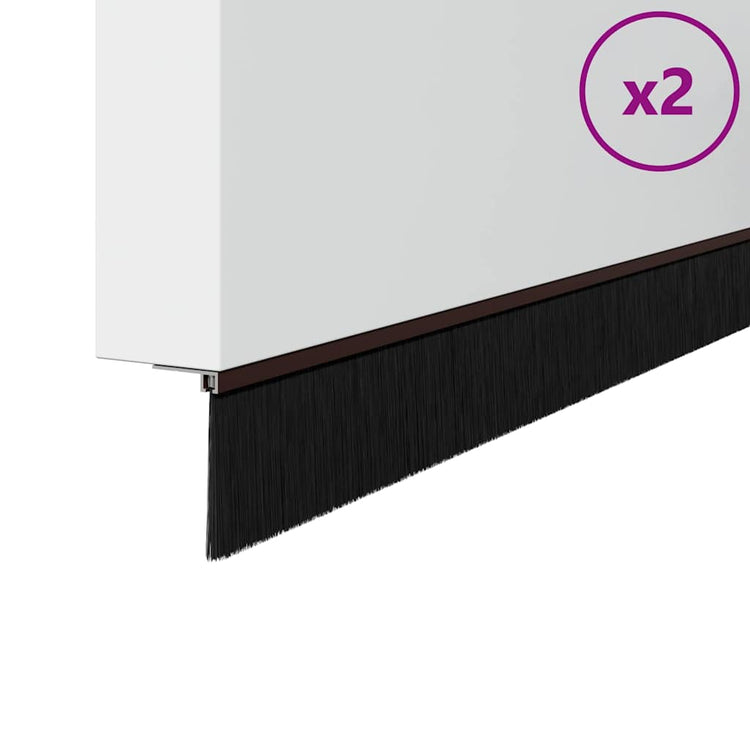 Vidaxl schroefbare deurborstelafsluitingen 2 pcs bruin 100 cm