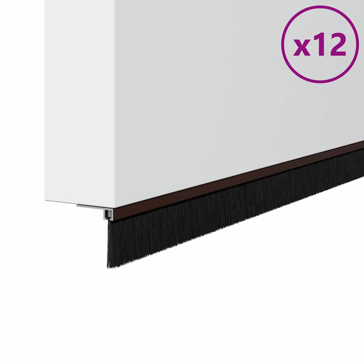 Vidaxl schroefbare deurborstelafsluitingen 12 st bruin 100 cm