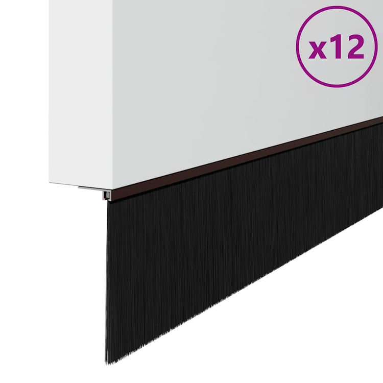 Vidaxl schroefbare deurborstelafsluitingen 12 st bruin 100 cm