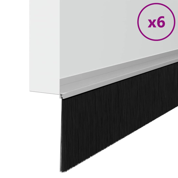 Vidaxl zelfklevende deurborstels 6 pcs zilver 100 cm