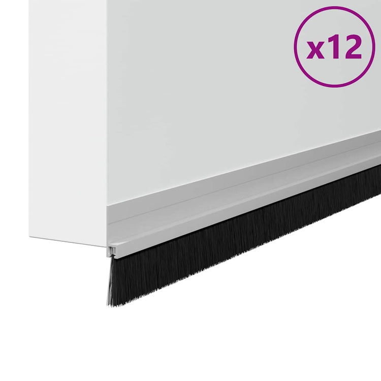Vidaxl zelfklevende deurborstels 12 st 100 cm aluminium legering
