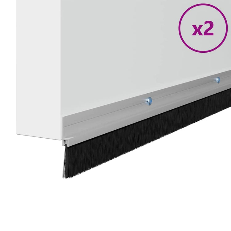 Vidaxl schroefbare deurborstelafsluitingen 2 pcs zilver 100 cm