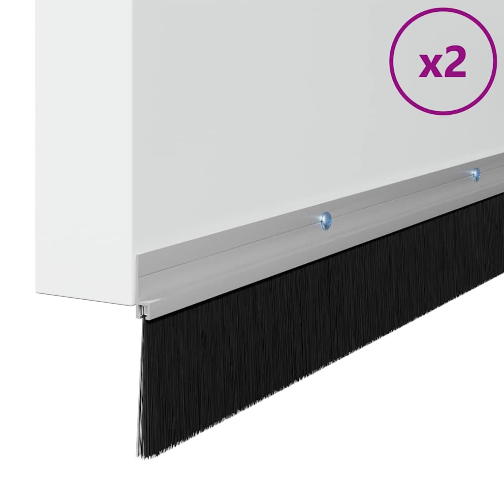 Vidaxl schroefbare deurborstelafsluitingen 2 pcs zilver 100 cm