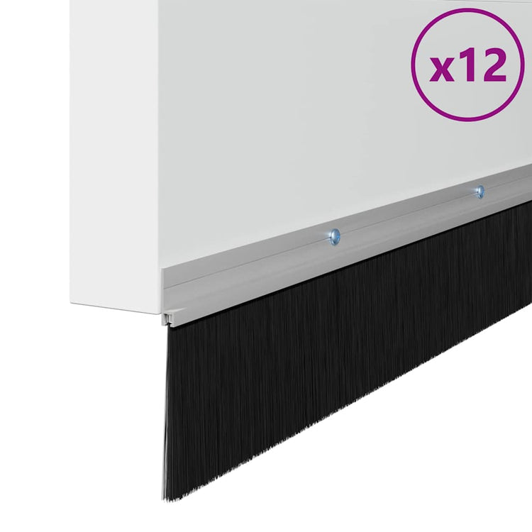 Vidaxl schroefbare deurborstelafsluitingen 12 st zilver 100 cm