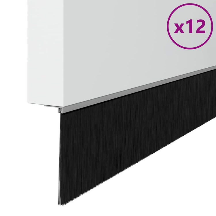 Vidaxl schroefbare deurborstelafsluitingen 12 st zilver 100 cm