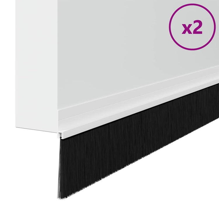 Vidaxl zelfklevende deurborstels 2 st wit 100 cm aluminium legering