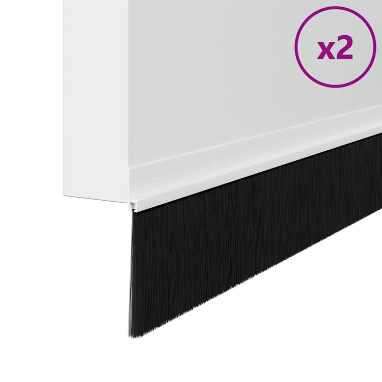 Vidaxl zelfklevende deurborstels 2 st wit 100 cm aluminium legering