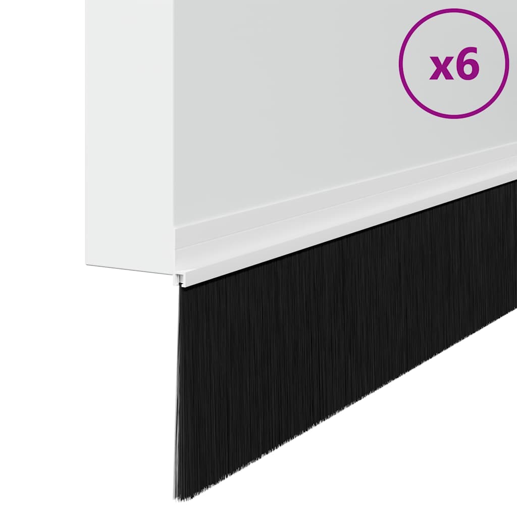 Vidaxl zelfklevende deurborstels 6 pcs wit 100 cm aluminium legering