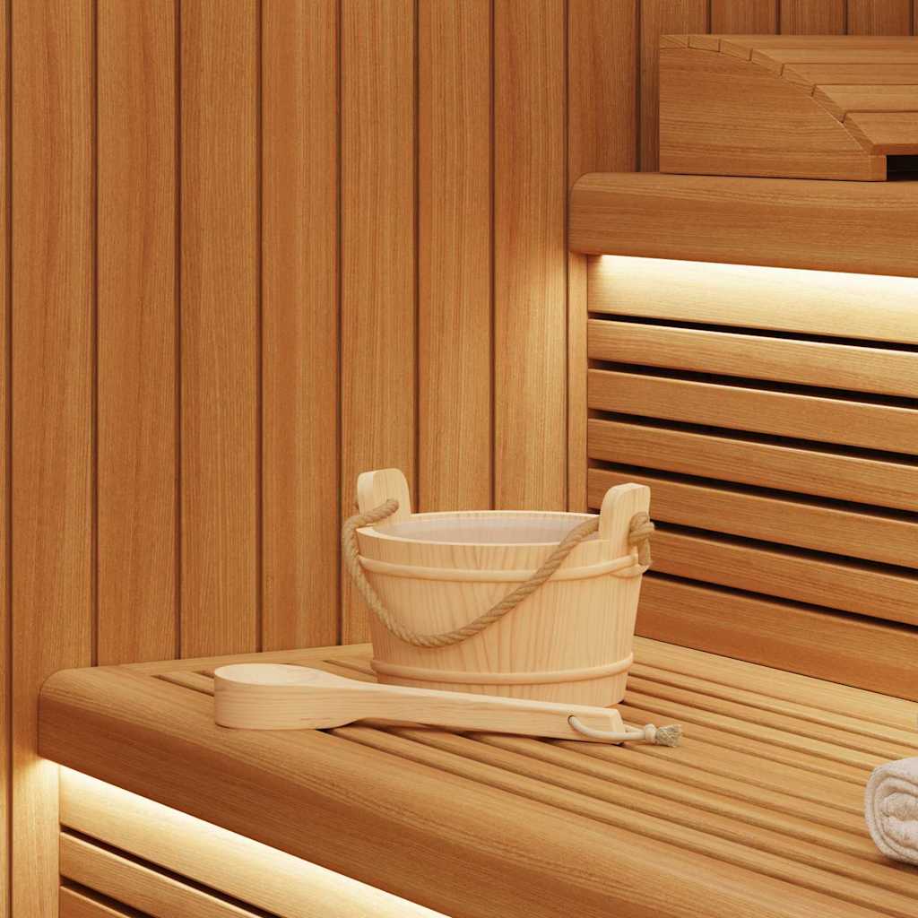 Vidaxl sauna emmer 2 st bruin massief vurenhout en hennep