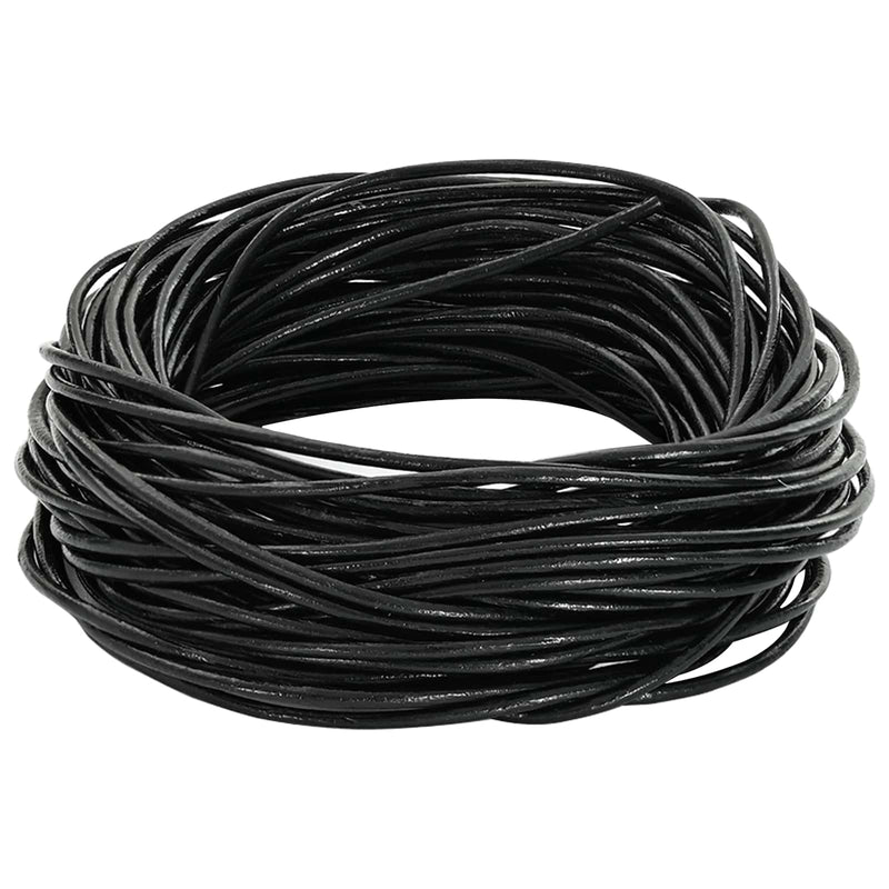 Vidaxl leren koord 1 zwart ø1,5 mm x 10 m leer
