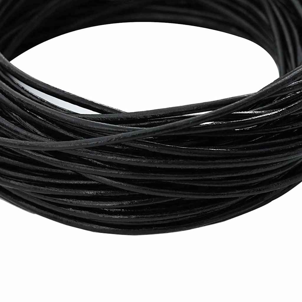 Vidaxl leren koord zwart ø1,5 mm x 50 m leer
