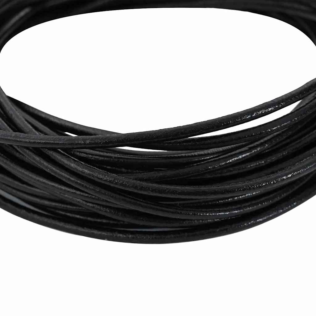 Vidaxl leren koord zwart ø3 mm x 10 m leer