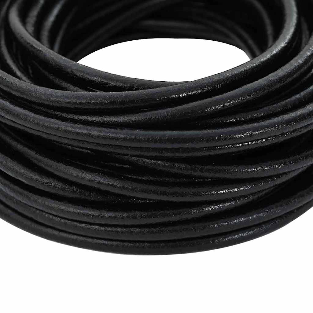 Vidaxl leren koord zwart ø4 mm x 10 m leer