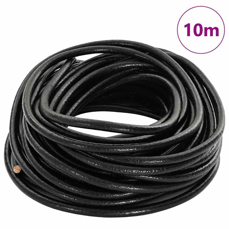 Vidaxl leren koord zwart ø4 mm x 10 m leer